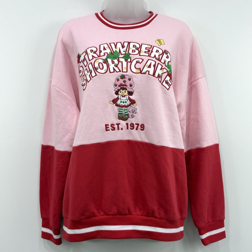 Strawberry Shortcake BoxLunch Sweatshirt Womens S EST 1979 Y2K Indie Embroidery